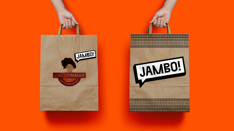 倫敦Jambo餐飲外賣初創企業“對話式”品牌形象塑造，logo設計